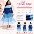 thumbnail image 2 of Bouncy Dress for Women Church, Pearl Midi Dress with Gradient Print, Elegant 3/4 Sleeve A-Line Swing Dress for Party, Wedding Guest & Special Occasions, 2 of 5