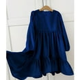 thumbnail image 4 of Girls Ruffle Princess Dress Long Sleeve Casual Dresses Party Midi Dress, 4 of 5