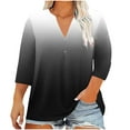 thumbnail image 2 of Plus Size Tops for Women Summer 3/4 Sleeve Tunic Shirts V Neck Oversized Loose Fit Floral Print Fashion T Shirt Dressy Casual Work Blouses Y2K Boho Vacation Tees Purchase History Track, 2 of 5