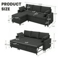 thumbnail image 2 of Danrelax Linen Fabric L Shaped Sofa with USB, Cup Holder and Hidden Storage Space, Black, 2 of 7