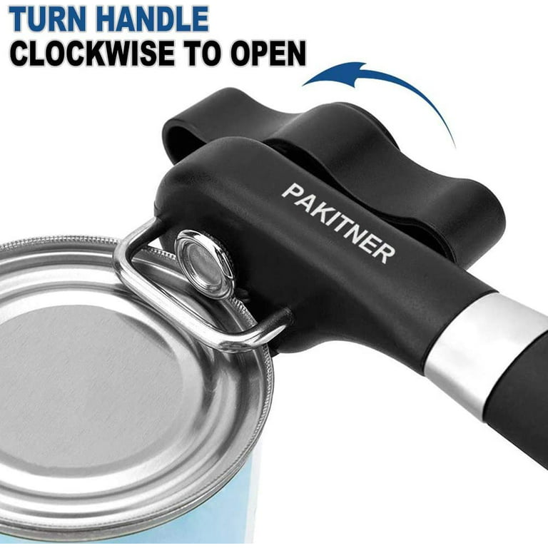 PAKITNER - Can Opener Manual, Safe Cut Heavy Duty Hand Can Opener with  Magnetic Lifter, Stainless Steel with Sharp Blade Smooth Edge Can opener,  Easy