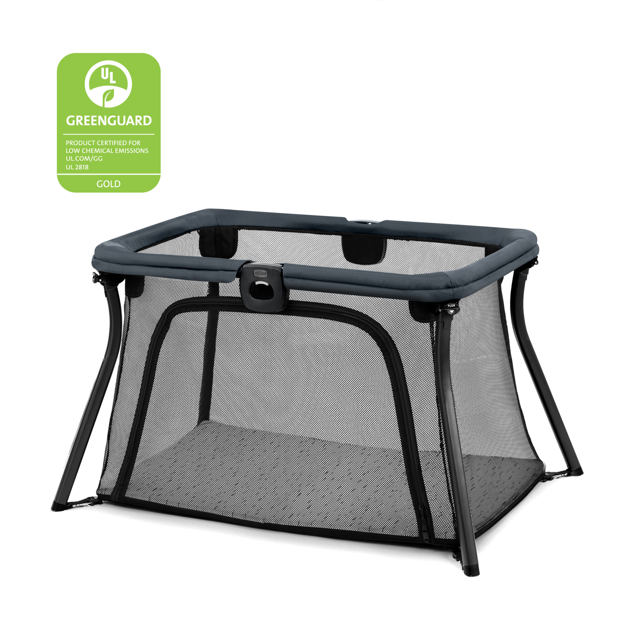 Chicco Alfa Lite Lightweight Travel Playard with Waterproof Mattress, Fitted Sheet Carry Bag - Midnight (Navy) - image 2 of 11