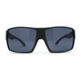 thumbnail image 2 of Mens Classic Oversize Rectangle Skater Sport Sunglasses Tan Black, 2 of 4