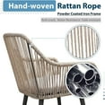 thumbnail image 6 of JOIVI Patio Wicker Chairs, 2 Pieces Outdoor Dining Chairs, All Weather Rattan Armchairs with Cushions, Indoor/Outdoor for Outside Lawn, Garden, Backyard, Tan, 6 of 8