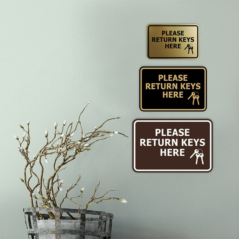 Signs ByLITA Classic Framed Please Return Keys Here Sign