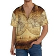 thumbnail image 3 of Disketp Men's Hawaiian Vintage Map Of The World Print Shirts Button Down Holiday Beach Shirts-XX-Large, 3 of 7