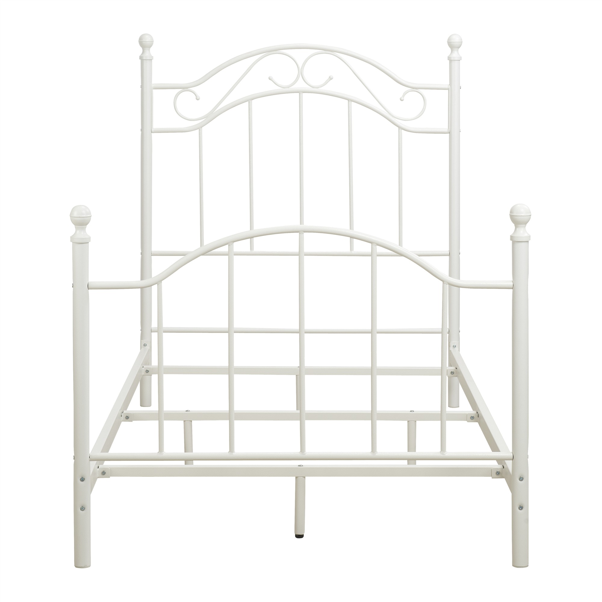 Mainstays Metal Bed, Bedroom Furniture, Twin Size Frame, White - image 4 of 16