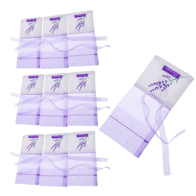 BRIGHTFUFU 10 bolsas de lavanda con estampado floral, bolsa vacía de fragancia, bolsitas para dormir relajante, color morado claro