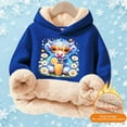 thumbnail image 2 of Toddler Girls Graphic Hoodie Long Sleeved Hooded Sweatshirt Pullover with Cute Print Designs Trendy Fall Outfits Size 3-4T , Blue, 2 of 5