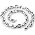 thumbnail image 4 of QQTDFG Huge 24" 15mm Silver 316L Stainless Steel Rolo Oval Link Men's Chain Necklace-default, 4 of 9