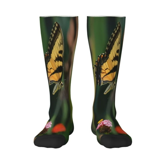 Naloa butterflies and floral Knee Socks, High Socks Long Stretchy Sock Women Knee High Stocking, Long Socks for Women
