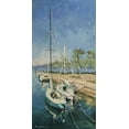 thumbnail image 2 of Strube, Ling 18x32 Gold Ornate Wood Framed with Double Matting Museum Art Print Titled - A Small Harbour in Italy, 2 of 4