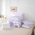thumbnail image 6 of Erosebridal Purple Classic Checkered 7-Piece Bedding Comforter Set For Kids,Kawaii Letter I Initial Lettering King Bedding Sets For Bow Lover,Reversible, 6 of 7
