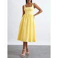 thumbnail image 3 of Faithtur Femmes Été Midi Robe Cami Sans Manches Dos Nu Couleur Haute Taille Robe de Soirée, 3 of 9