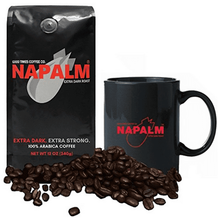 Napalm Coffee, EXTRA DARK ROAST, Whole Bean Coffee, 12 Ounce Bag - GIFT