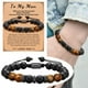thumbnail image 2 of Pulsera «To My Man» con cuentas de piedras naturales de colores, pulsera de cuerda trenzada, pulsera tejida a mano con piedras, joyas, regalo para hombres y niños, 2 of 8