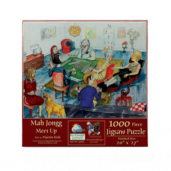 Sunsout Inc - Mah Jongg Meet Up - Casse-Tête 1000 Pcs par l'Artiste : Martin Holt - Taille Finie 20 Pouces X 27 Pouces - Mpn 40810