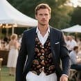 thumbnail image 3 of Yuyamidu Thanksgiving Turkey Men's Suit Vest for Wedding Prom Business Formal Dress Waistcoat Vest with 3 Pockets Fall Maple Leaves V-Neck Vests Size XL, 3 of 7
