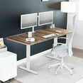 thumbnail image 2 of VIVO Electric 71” x 30” Stand Up Desk, Reclaimed Wood Table Top, White Frame, 2 of 8