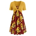 thumbnail image 1 of Ketyyh-chn99 Sundresses for Women Beach Maxi Dress Rompers Sleeve Ruffle Shorts Mini Dress Yellow,S, 1 of 5