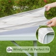 thumbnail image 6 of White Gold Geometric Marble Square Fitted Tablecloth with Elastic Edge,Square Table Cover,Washable Elastic Table Cover for Home Kitchen Party Decor 36"x36", 6 of 6