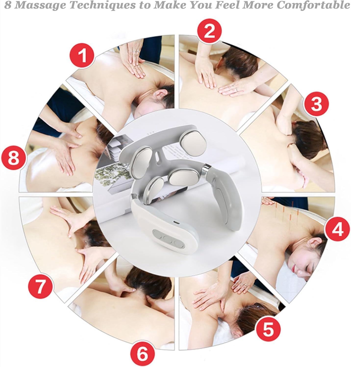Neck Massager, 2026 2.0 Upgraded Pulse Technology with Heat, 6 Modes 16 Levels for Relaxation, Portable, Lightweight for Home Use