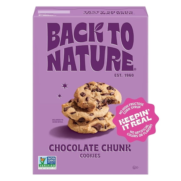Pack of 2 Back to Nature Chocolate Chunk Cookies, 7.5 oz (Package May Vary)
