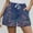Blue, variant on Women's Running Shorts Wide Leg High Waisted Womens Shorts Plus Size Black Bandage Vintage Print Flat Front Casual with Pockets Shorts