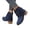 Blue, variant on IEMIEMIEM Womens Cowboy Boots Boho Suede Ankle Western Cowgirl Boots Mid Calf Pointed Toe Low Heel Short Chunky Classic Fringe Booties Blue 9 Wide