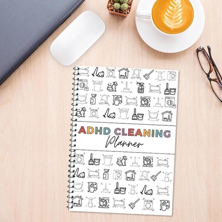 An ADHD Cleaning Planner - Home Organizer with Weekly, Monthly, and Yearly Checklists, Tidying Tips, and Household Chore Charts - Perfect for Adults, Students, and Offices