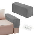 thumbnail image 1 of Fundas para brazos de sofá Uxcell para reposabrazos de 17.71 a 20" Longitud Antideslizantes Estirables [Gris Claro], 1 of 7