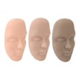 thumbnail image 1 of 3pcs 5D Tattoo Practice Skin Head Silicone Realistic Semi Permanent Microblading Tattoo Training Facial Skin for Makeup, 1 of 4