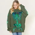 thumbnail image 4 of Halloween Skeleton Sweatshirts for Women 2025 Long Sleeve Crewneck Skeleton Graphic Sweatshirt Pullover Tops, 4 of 5