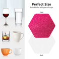 thumbnail image 6 of Honeii Rose Red Glitter Print Leather Coaster Set of 4, Ideal for Safeguarding Your Furniture from Drinks Spills and Effortless Cleanup-Hexagon, 6 of 6