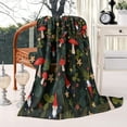 thumbnail image 2 of Red Mushroom Gnome Dark Green Pattern Blanket,Comfortable Soft Lamb Wool Throw Blanket,All Season,Warm Lightweight Blankets for Sofa Bed Couch Living Room Chair,40"x50", 2 of 4