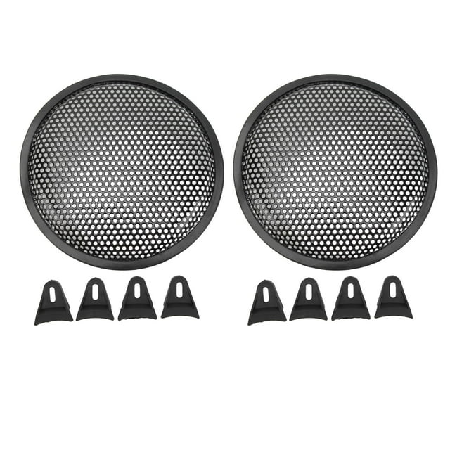 Cubierta para parrilla de altavoz de 2 uds., cubierta para parrilla de malla para subwoofer de hierro y Metal negro para coche RV de 8 pulgadas