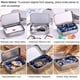 thumbnail image 5 of Juego de 3 cajas rectangulares de metal chapadas con dos espacios, cajas de almacenamiento, mini caja portátil, caja pequeña con kit de almacenamiento, 5 of 5