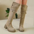 thumbnail image 2 of Heel Western Knee High Boots Tall Riding Footwear for Ladies With On Design And Solid Pattern, 2 of 9