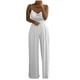 thumbnail image 2 of ICHUANYI Clearance Women's Casual Solid Color Long Playsuit Loose Lady Pearl Suspender Jumpsuit(White, M) ICHUANYI WER2023080800013, 2 of 3