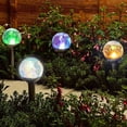 thumbnail image 6 of Decorative Landscape Light Outdoor, 4 Pack Waterproof Cracked Glass Ball LED Garden Lights, Color-Changing Solar Light for Path Patio Yard Garden Decor, 6 of 8