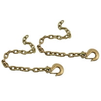 (2 Pack) 3/8" x 36" Trailer Safety Chains with Clevis Grab Hooks & Safety Clip | Grade 70 Binder Towing Trailer Chain