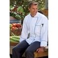 thumbnail image 1 of Uncommon Threads 0432-4707 Murano Chef Coat in White with Royal Piping - 3XLarge, 1 of 1