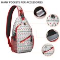 thumbnail image 2 of Sling Backpack,White Christmas Deer and Tree Pattern Sling Bag with Water Bottle Holder,Waterproof Sling Bag for Men/Women with Headphone Jack for Hiking,Travel, 2 of 6