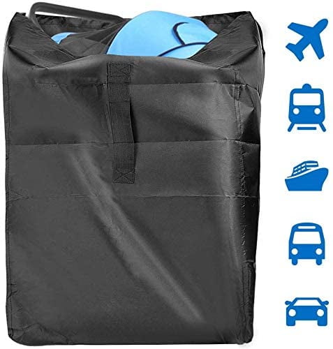 BUZIFU Stroller Travel Bag, Airplane Gate Check Bag for Umbrella Strollers;  Large Organizer Storage, Protect Your Child's Pram from Germs & Damage (Black(46×21×21in))