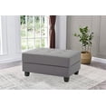 thumbnail image 2 of Contemporary Home Living Faux Leather Upholstered Storage Ottoman - 37" - Gray, 2 of 6