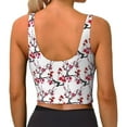 thumbnail image 3 of Lsque Cherry Blossoms Printed Women'S Sports Bra, Compression, Moisture Wicking, High-Impact Sports Bra For Women,Supportive sports bra-Large, 3 of 9