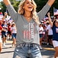 thumbnail image 4 of Fabrcox S-5XL 1776-2026 250th Anniversary USA Shirt 3/4 Sleeve Flag Print 4th of July Womens Shirts Independence Day Celebration Freedom Patriotic Tunics Tops for Women, 4 of 5