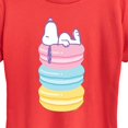 thumbnail image 2 of Peanuts - Snoopy Stacked Macarons - Women's Short Sleeve Graphic T-Shirt, 2 of 6