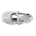 thumbnail image 4 of Dream Pairs Kids Girls Rhinestones Ballet Flat Shoes Toddler Fashion Dress Shoes MUY-SHINE-INFANT SILVER/GLITTER Size 4 Toddler, 4 of 5