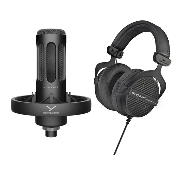 Auriculares de estudio beyerdynamic DT 990 PRO y micrófono PRO X M70